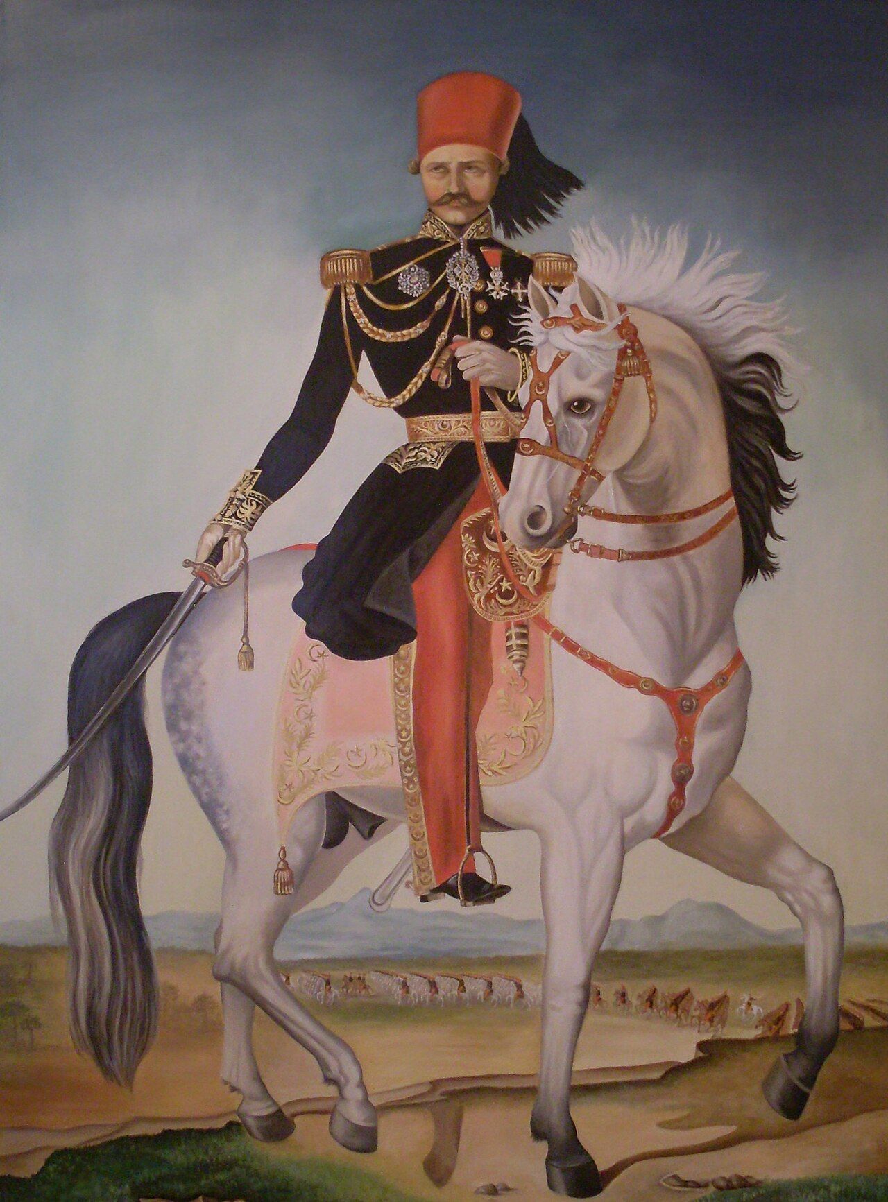 Equestrian portrait of General Khaireddine by Louis Simil (1852).